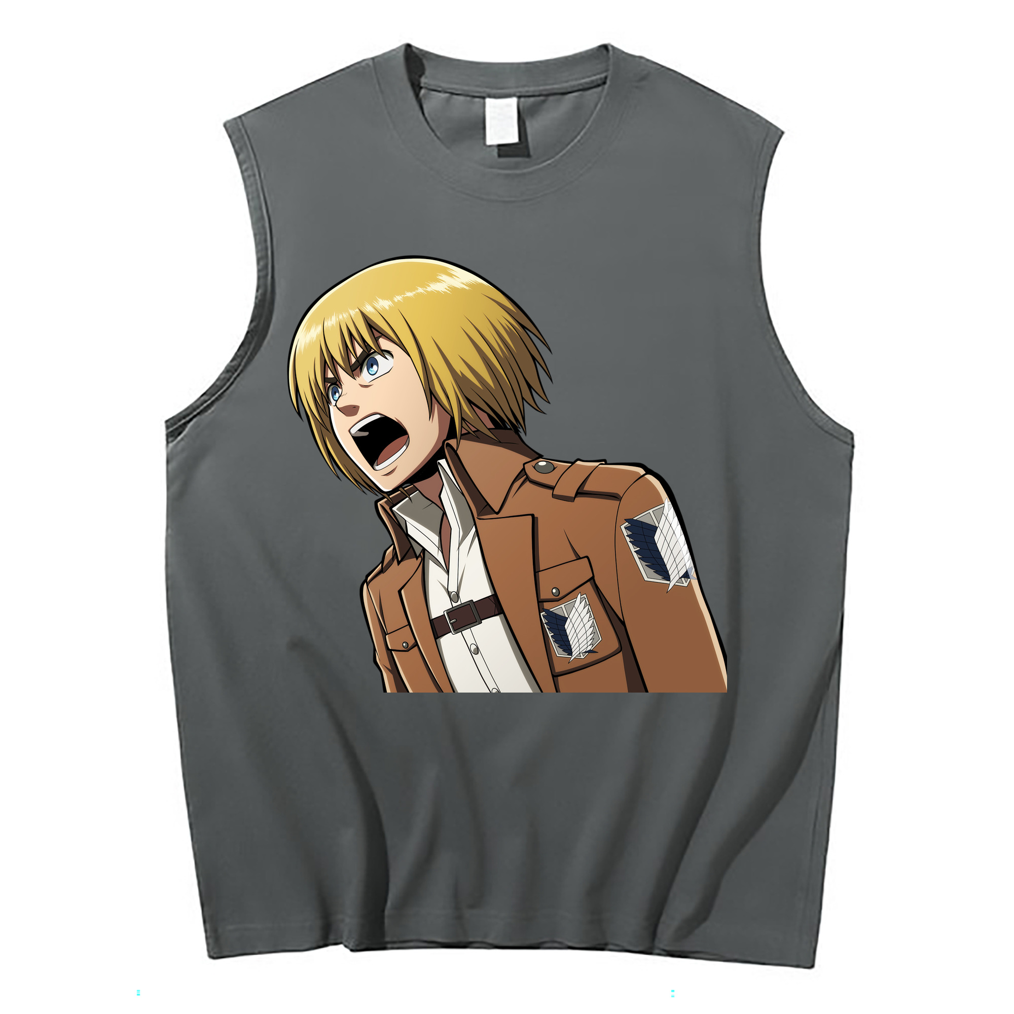 （画像用） 進撃の巨人 アルミン·アルレルト Attack on Titan Armin Arlert コットン100％タンクトップ（フロントプリント）